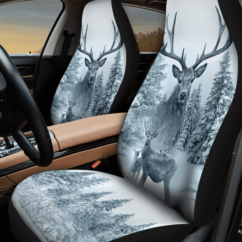 White Deer Hunting Car Seat Covers Winter/ Cool Carseat Cover For Hunter