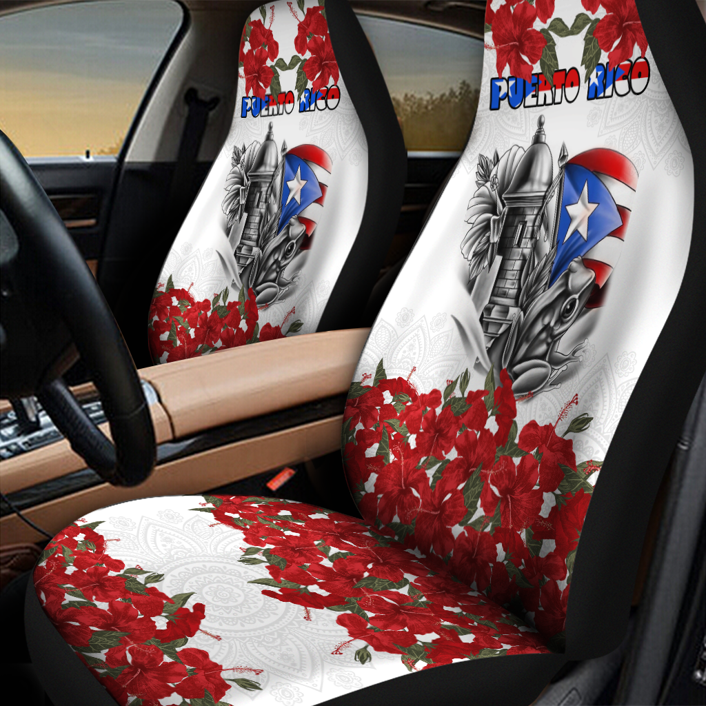 Maga Flower Puerto Rico Front Car Seat Cover
