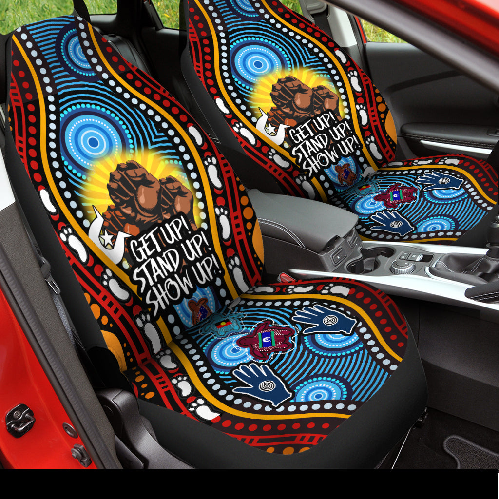 Front Auto Seat Covers/ Aboriginal Naidoc Week Show Up Colourful Totems Car Seat Cover
