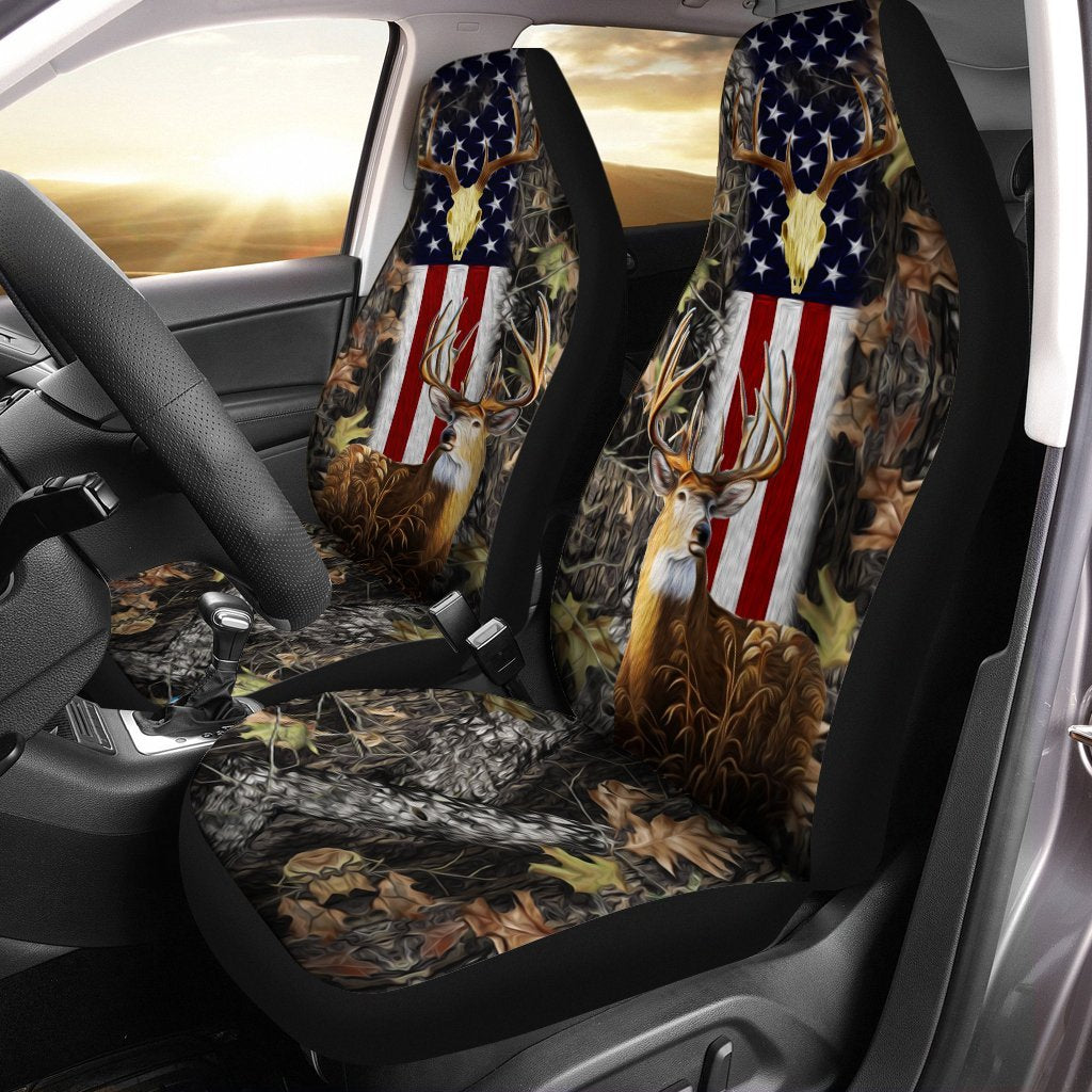 3D Printed American Deer Hunter Car Seat Covers/ Deer Hunting Decoration For A Car