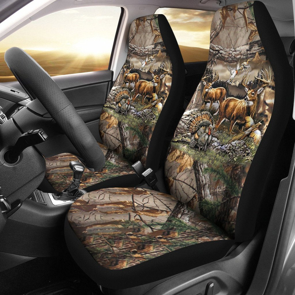 3D All Over Printed Deer Hunting With Carseat Cover/ Front Seat Cover For A Car