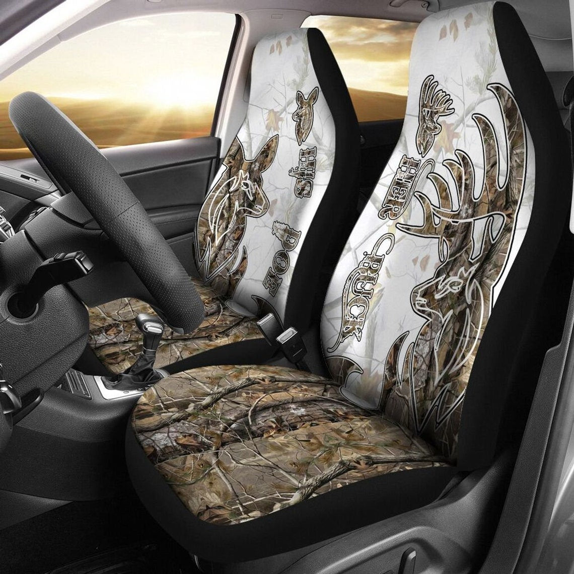 Hunting Her Buck And His Doe Camo Car Seat Cover