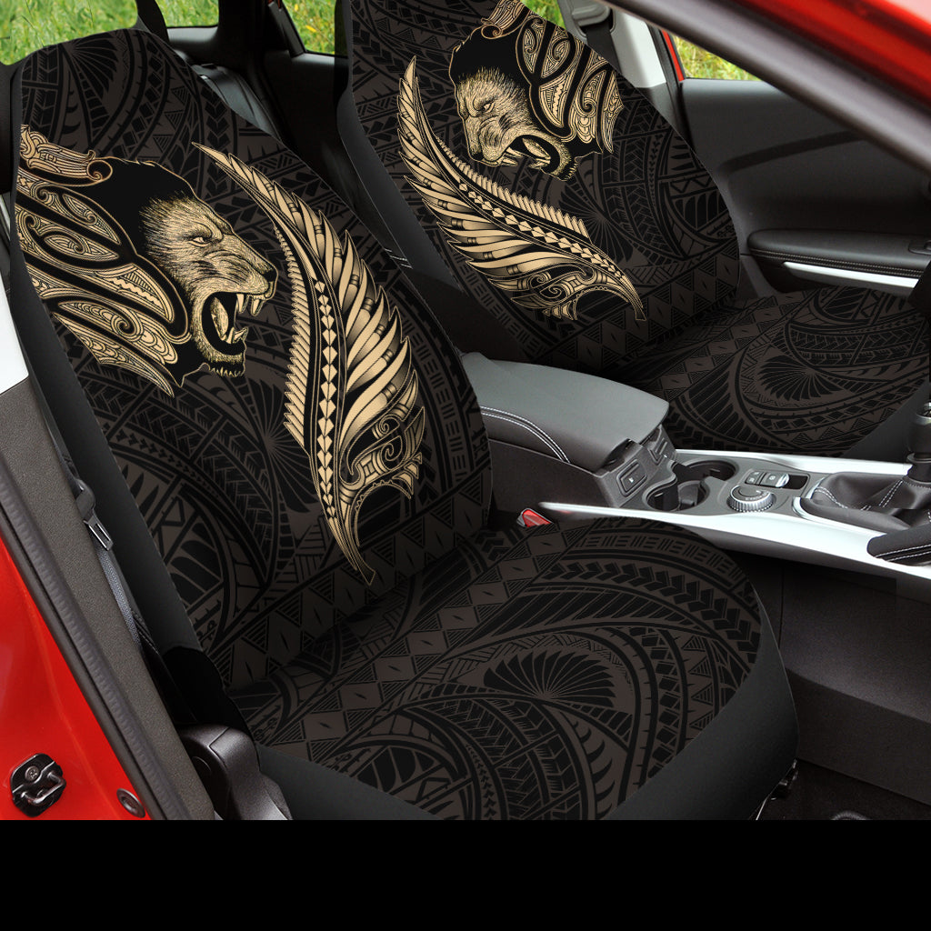 Aotearoa Lion Maori Fern Printed On Car Seat Cover/ Front Carseat Covers