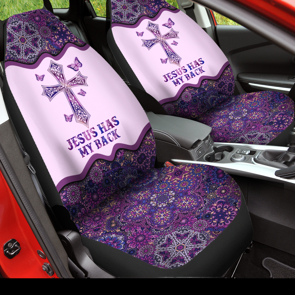 Jesus Has My Back Car Seat Covers/ Front Car Seat Cover For Women Men