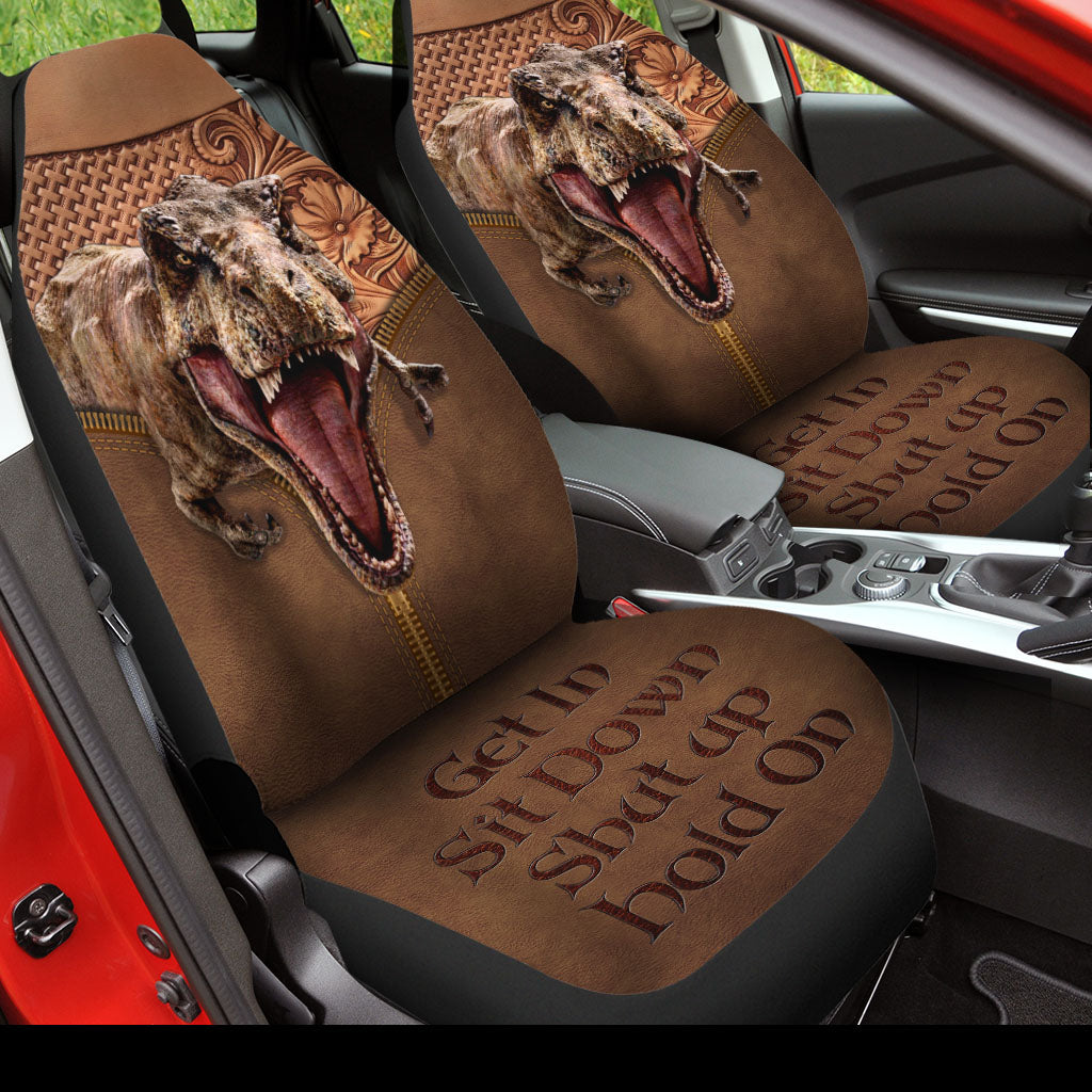 Dinosaur Sublimation Print On Front Car Seat Covers