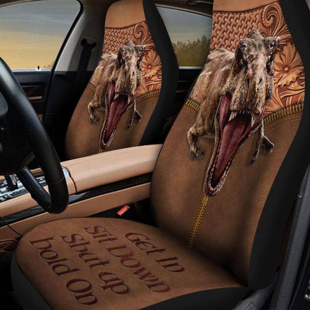 Dinosaur Sublimation Print On Front Car Seat Covers