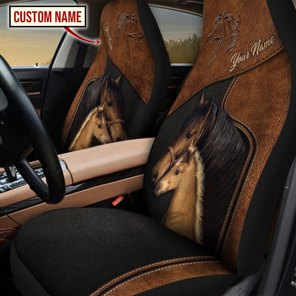 Customized Name Horse Printed Car Seat Covers/ Custom Front Car Seat Cover