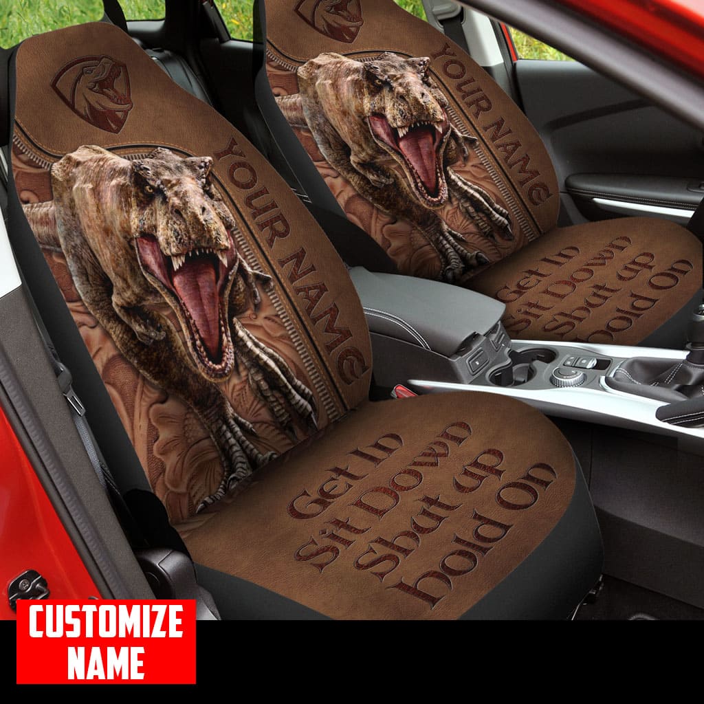 Customized Name Dinosaurs Printed Car Seat Covers/ Custom Front Seat Cover For A Car