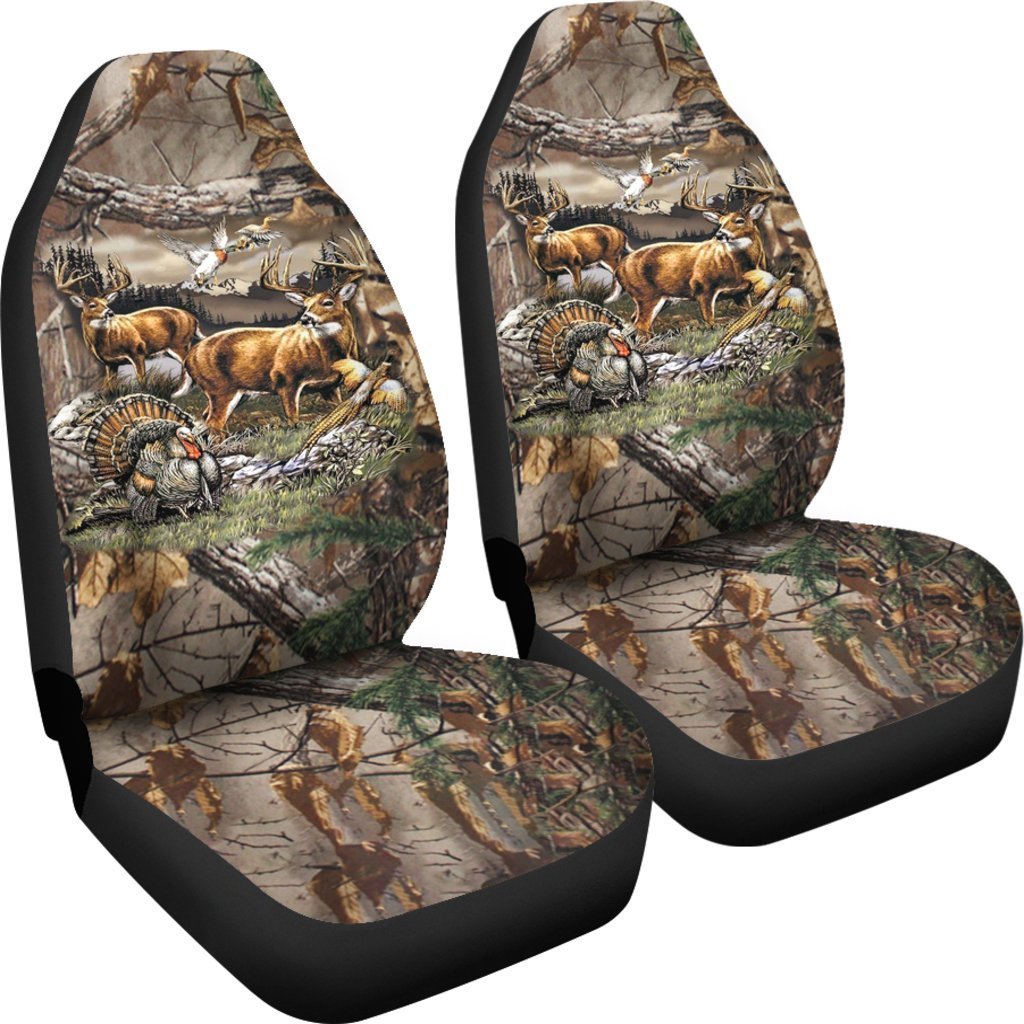 3D All Over Printed Deer Hunting With Carseat Cover/ Front Seat Cover For A Car