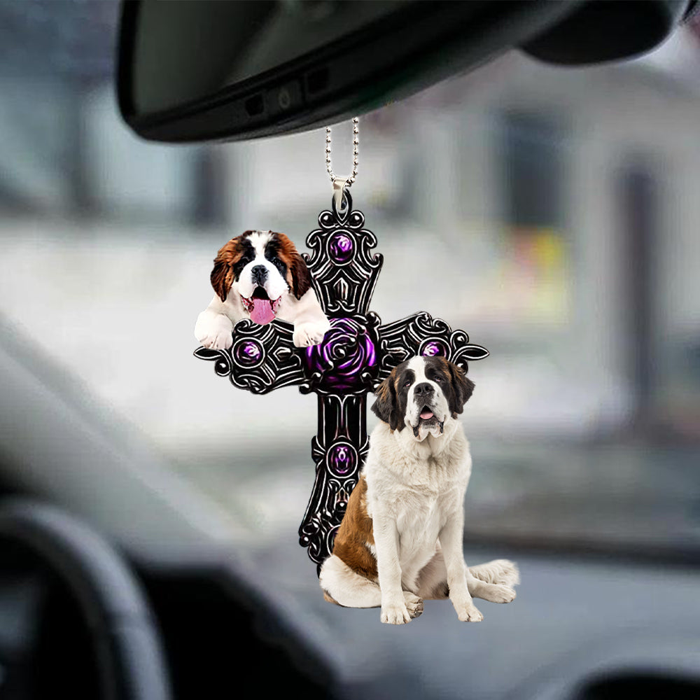 Saint Bernard Pray For God Car Hanging Ornament Dog Pray For God Ornaments Coolspod