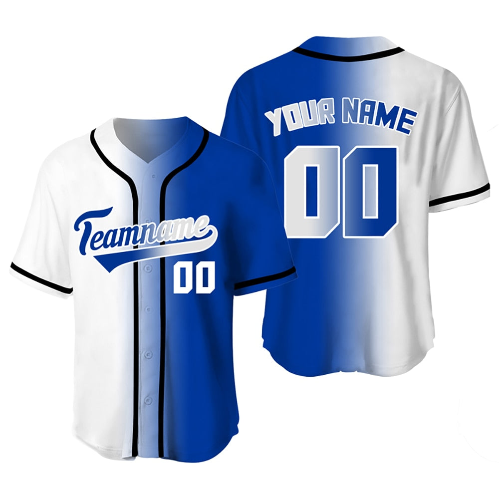 Custom Gradient Color Baseball Jersey Team Clothing Customized Your Name Number Mesh V-Neck Streetwear Man Women Shirt