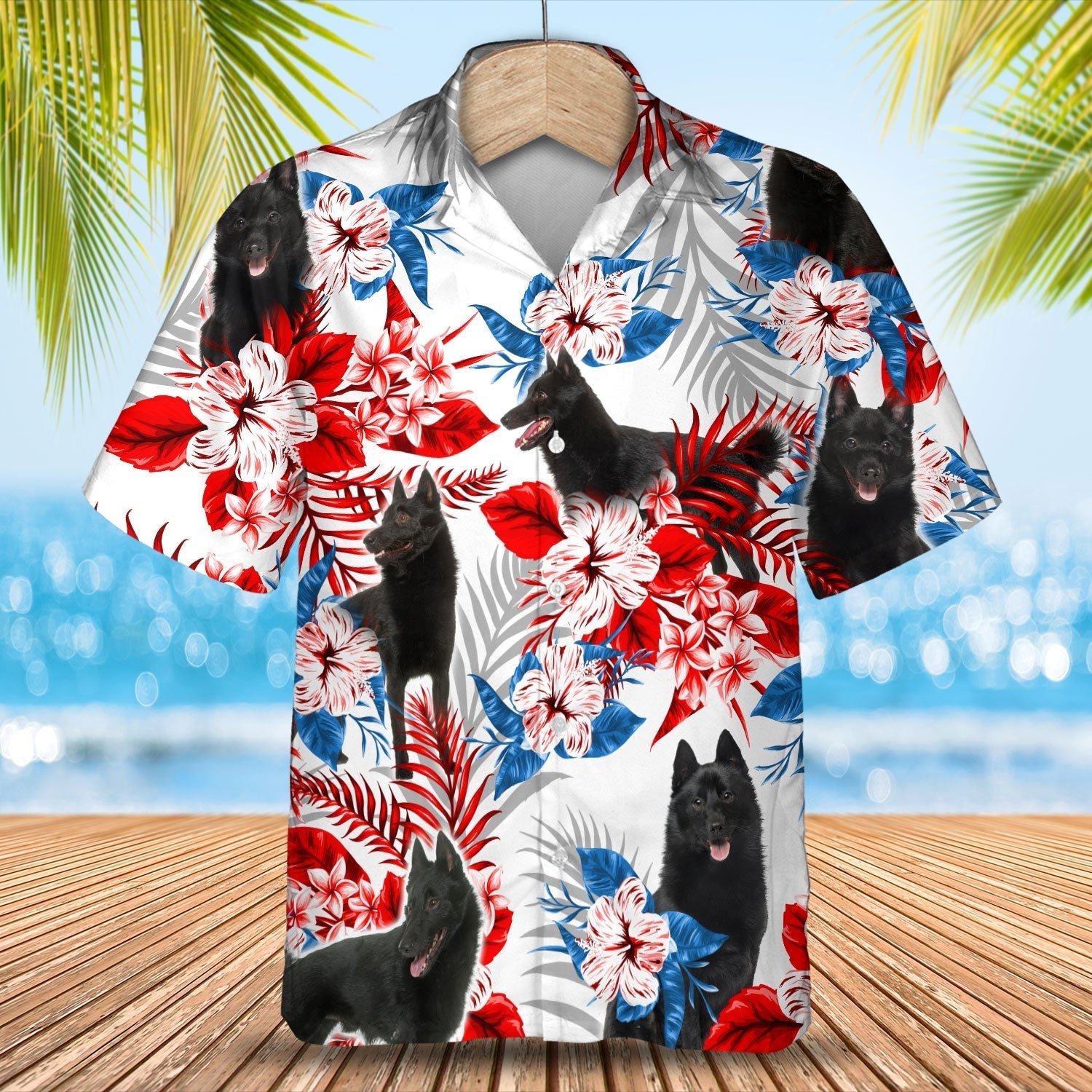 Schipperke Hawaiian Shirt - Summer aloha shirt/ Hawaiian shirt for Men and women