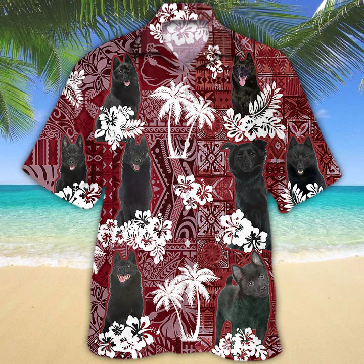 Schipperke Hawaiian Shirt/ Gift for Dog Lover Shirts/ Men''s Hawaiian shirt/ Summer Hawaiian Aloha Shirt
