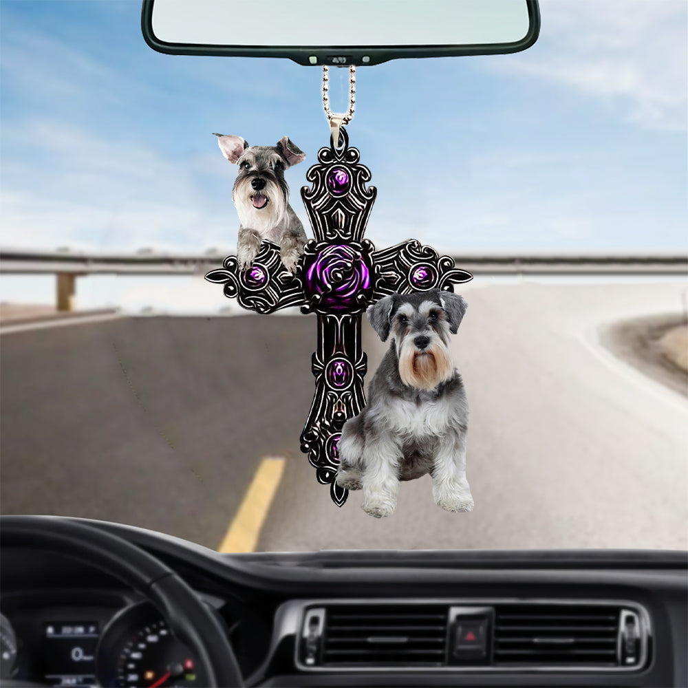 Schnauzer Pray For God Car Hanging Ornament Dog Lover Ornament Coolspod
