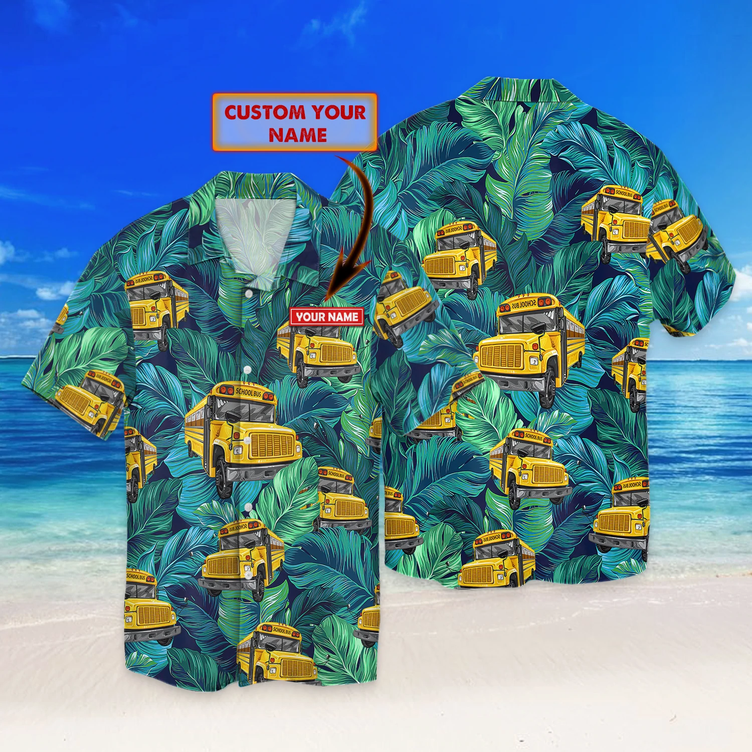 School Bus Driver - Personalized Name 3D Hawaiian Shirt