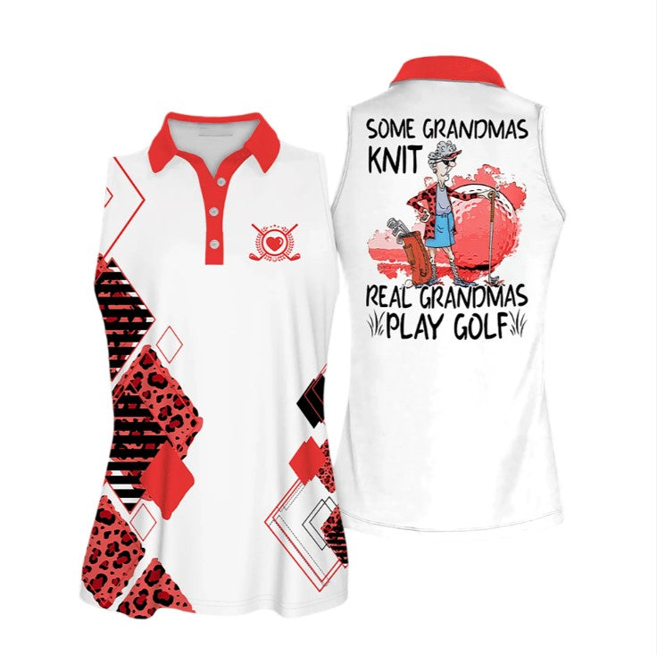 Some Grandmas Knit Real Grandmas Short Sleeve Golf Polo Shirt