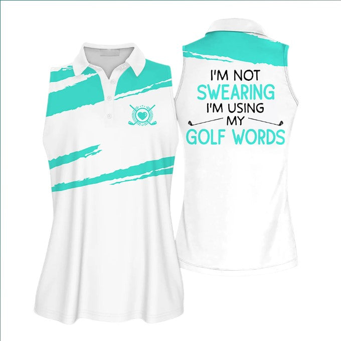 Golf Swearing Colorfun Short Sleeve Polo Shirt/ Funny Golf Shirt For Women
