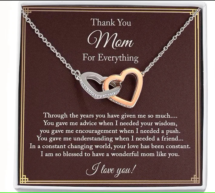 Mom Necklace/ Thank You Mom Necklace/ Mom Birthday Gift From Daughter/ Christmas Gifts/ Mother''s Day Gifts