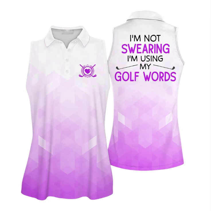 I''am Not Swearing Muticolor Short Sleeve Golf Polo Shirt for women/ Gift for Golf lover