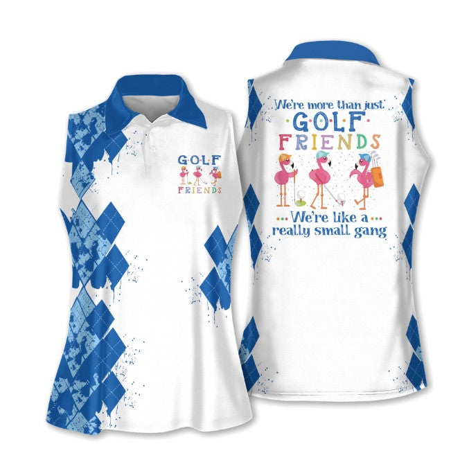 Sleeveless Women Polo Shirt For Ladies/ Flamingo Golf Friends Muticolor Golf Polo Shirt And Wine Shirt