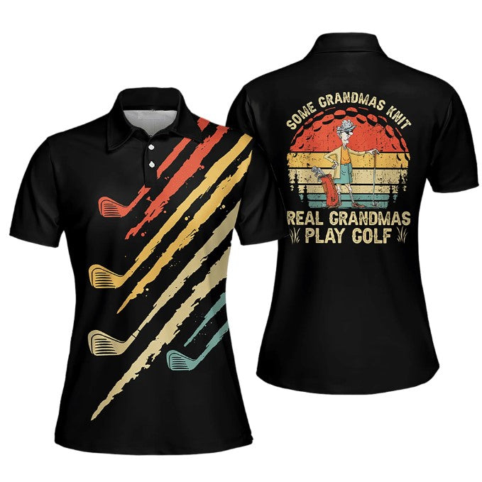 Some Grandmas Knit Real Grandmas Play Golf Vintage Sleeveless Polo Shirt/ Women Golf Shirt