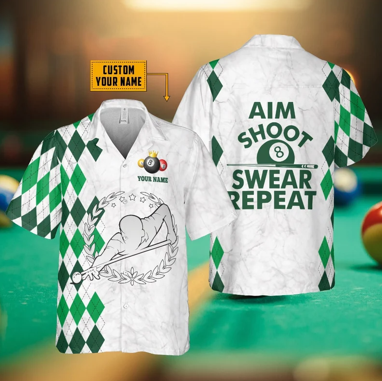Personalized Billiard Club Hawaiian Shirt