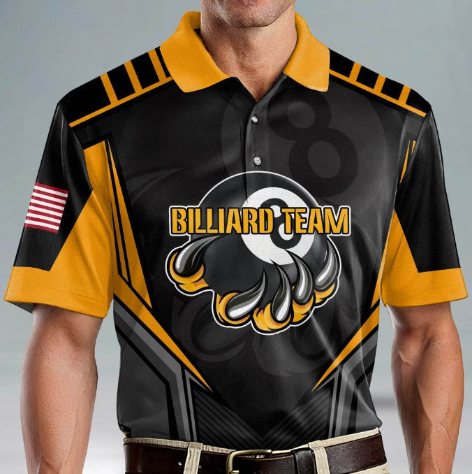 3D Eagle Billiard Polo Shirt/ Custom name Billiard uniform/ Billiard clothing