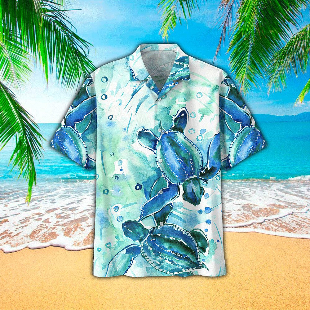Turtle Flag American Summer 3D Print Polyester Hawaiian Shirt