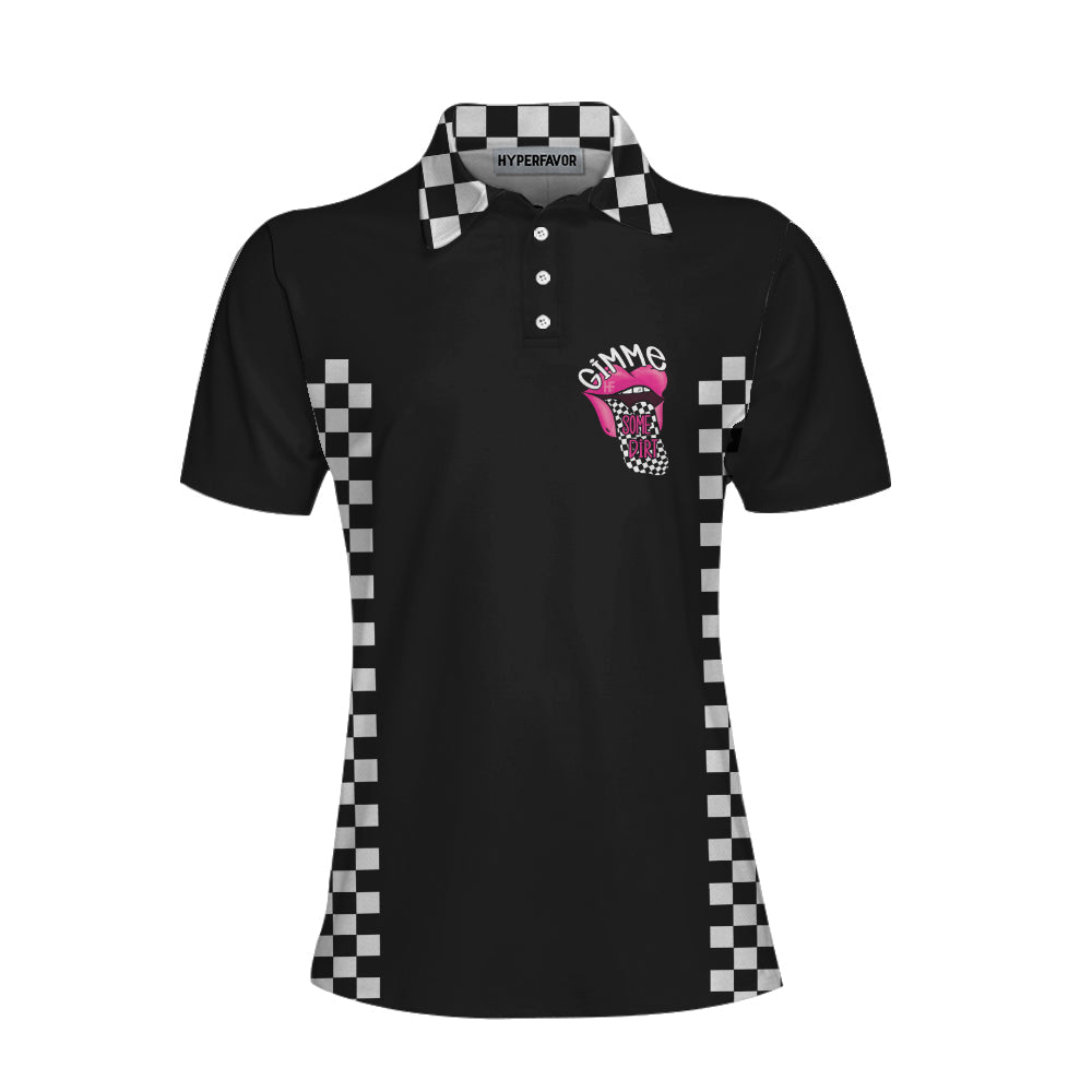 She Wants The D Dirt Track Racing Short Sleeve Women Polo Shirt/ Adult Humor Dirt Track Racing Shirt For Ladies Coolspod