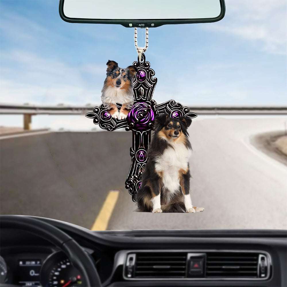 Shetland Sheepdog Pray For God Car Hanging Ornament Dog Pray For God Ornament Coolspod