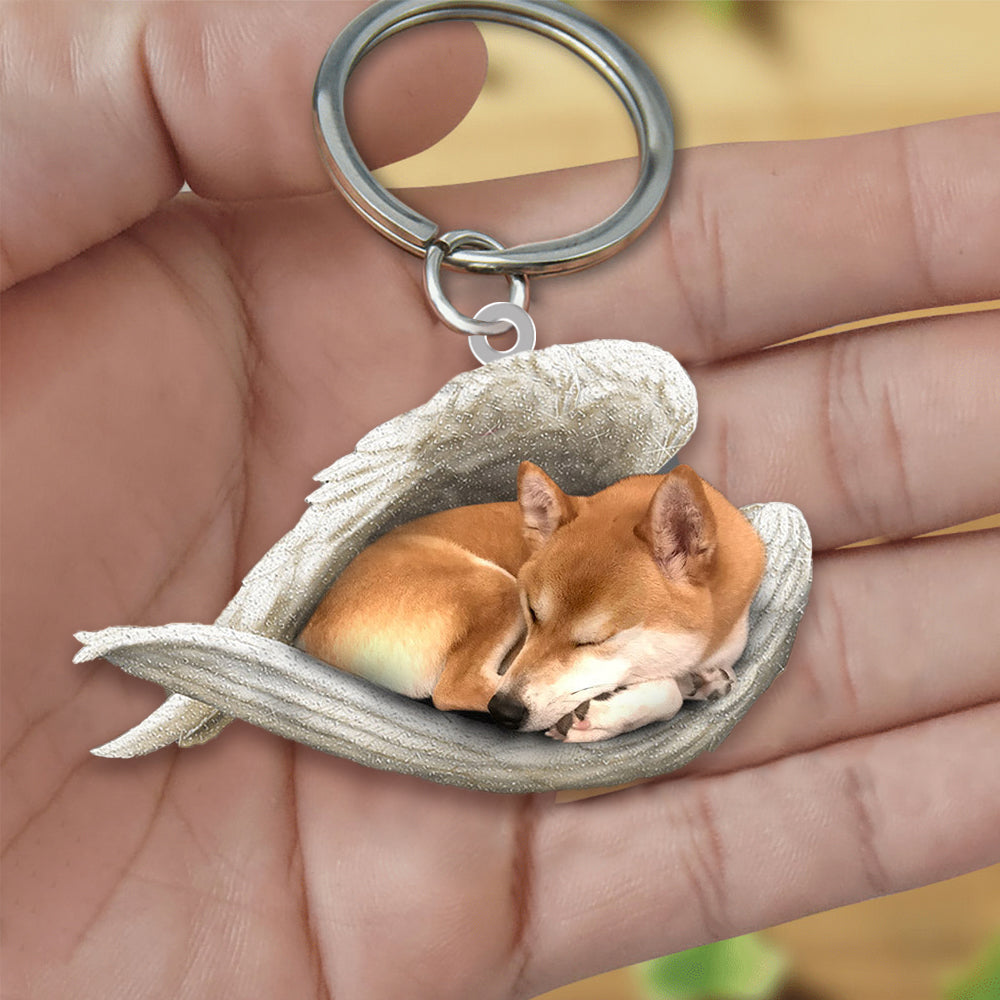 Shiba Inu Sleeping Angel Acrylic Keychaine Dog Sleeping keychain