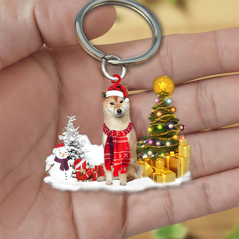 Shiba Inu Early Merry Christmas Acrylic Keychain Dog Keychain
