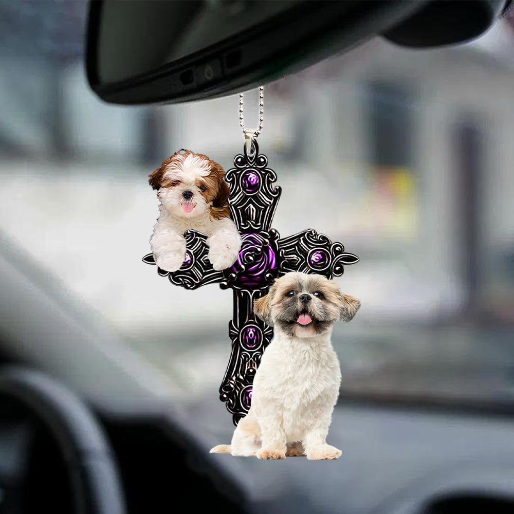 Shih Tzu Pray For God Car Hanging Ornament Dog Pray For God Auto Ornament Coolspod