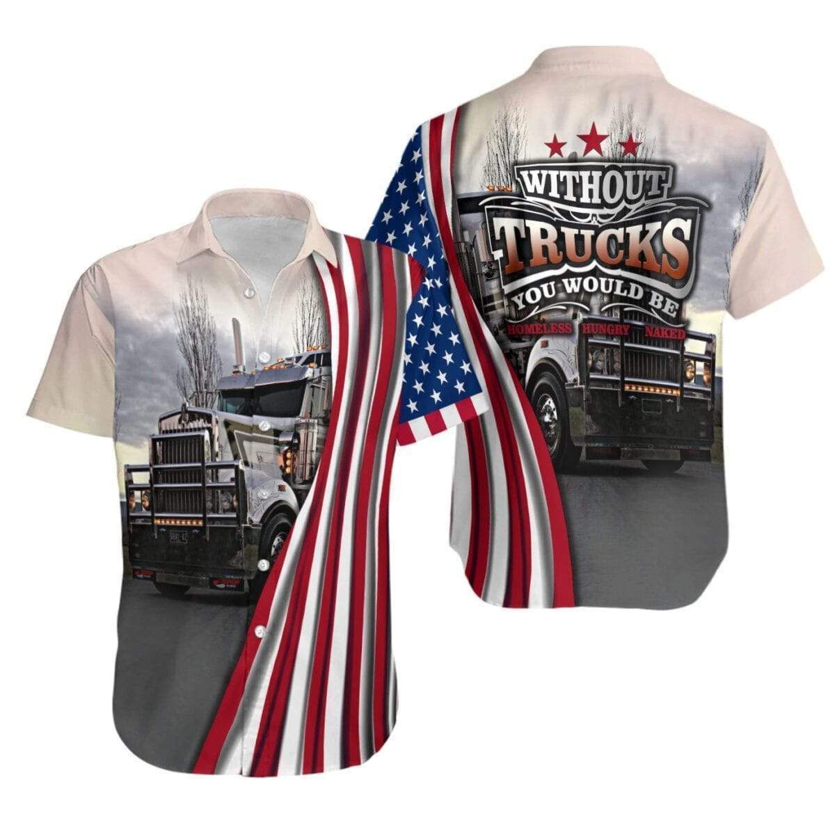 Truck Driver Hawaiian Shirts/ American truck hawaiian shirt for Men