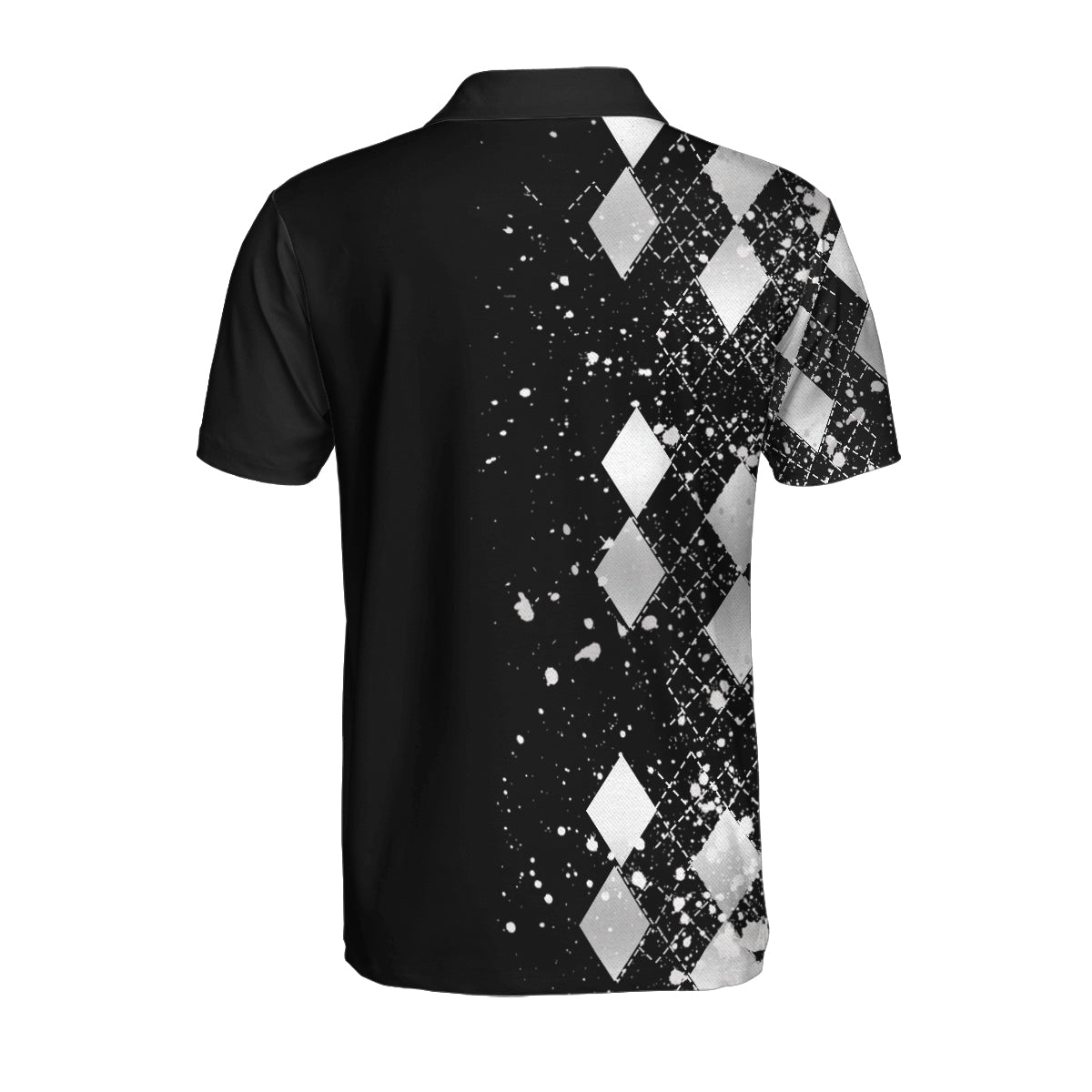 Silver Bowling Polo Shirt/ Black And Silver Argyle Pattern Bowling Shirt For Men Coolspod