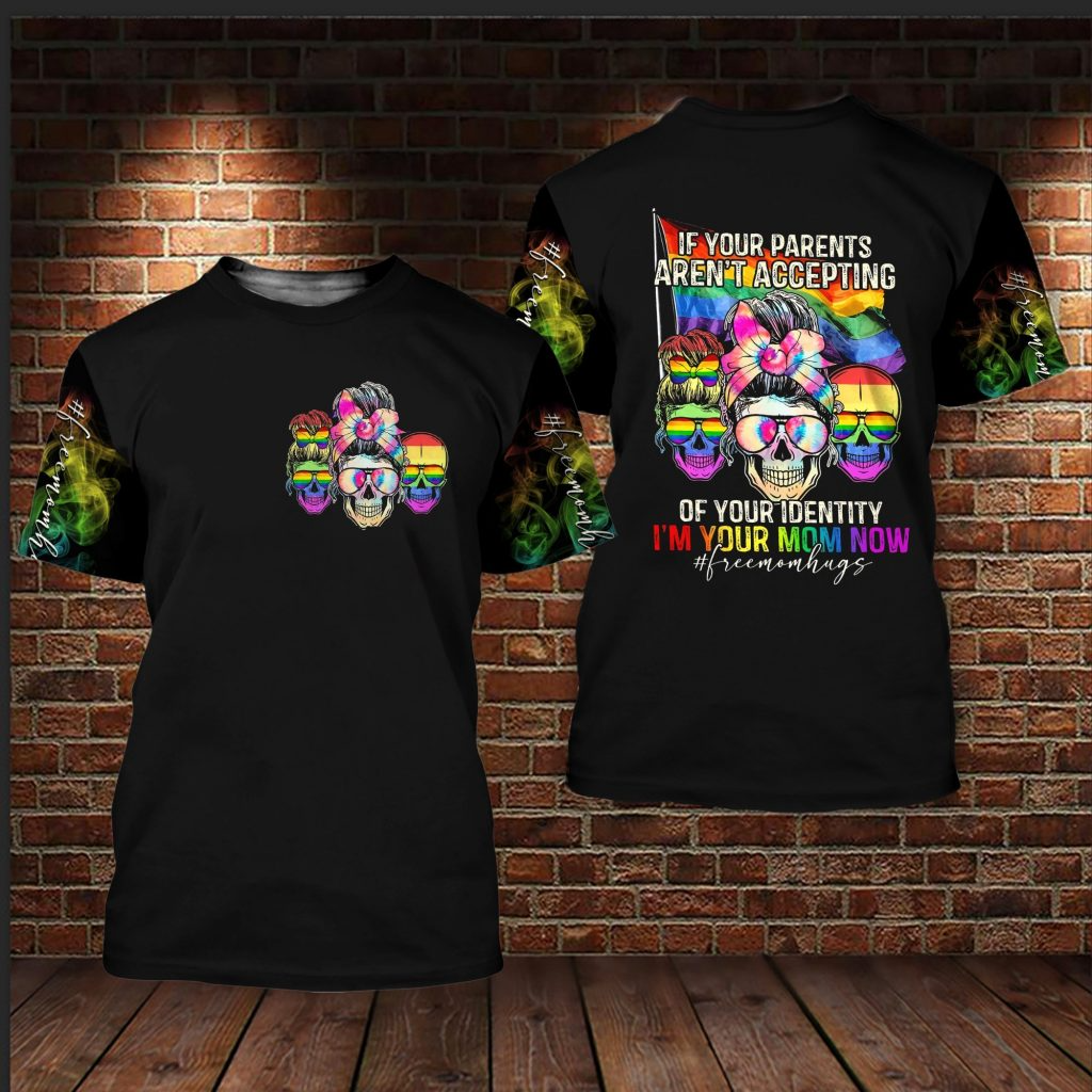 Skull LGBT 3D T Shirt For Pride Month/ Lesbian Skull Shirt/ Pansexual Pride Skull Shirt