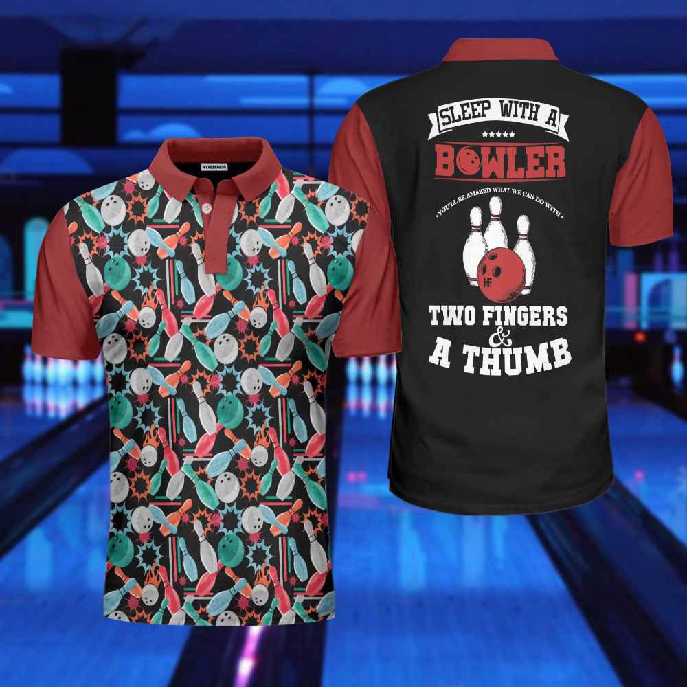 Sleep With A Bowler You''Ll Be Amazed Polo Shirt/ Colorful Tenpin Bowling Shirt Design/ Best Gift Idea For Bowlers Coolspod