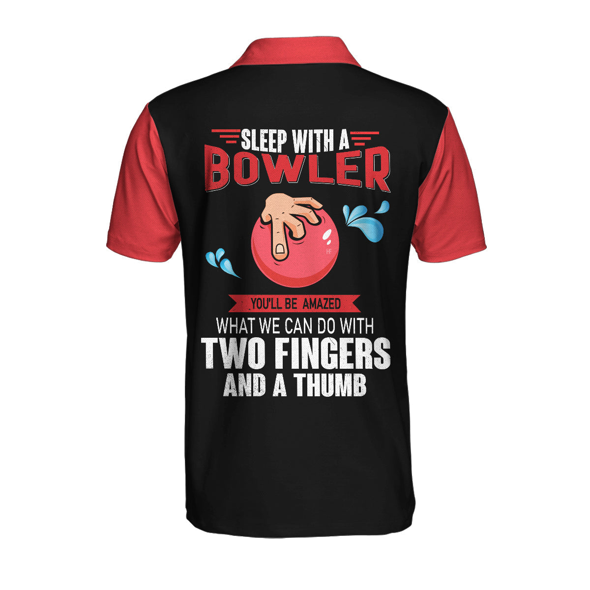 Sleep With Bowler Polo Shirt/ Black And Red Bowling Short Sleeve Polo Shirt/ Funny Shirt With Sayings Coolspod