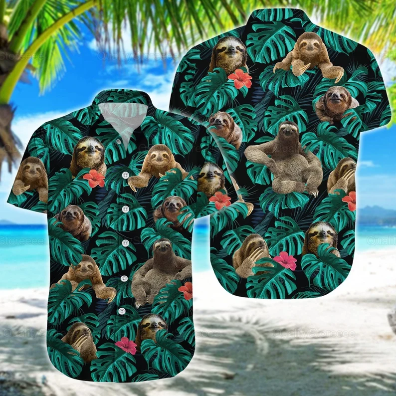 Sloth Hawaii Shirt/ Sloth Shirts/ Shirt For Men/ Hawaiian Shirts/ Sloth Gifts