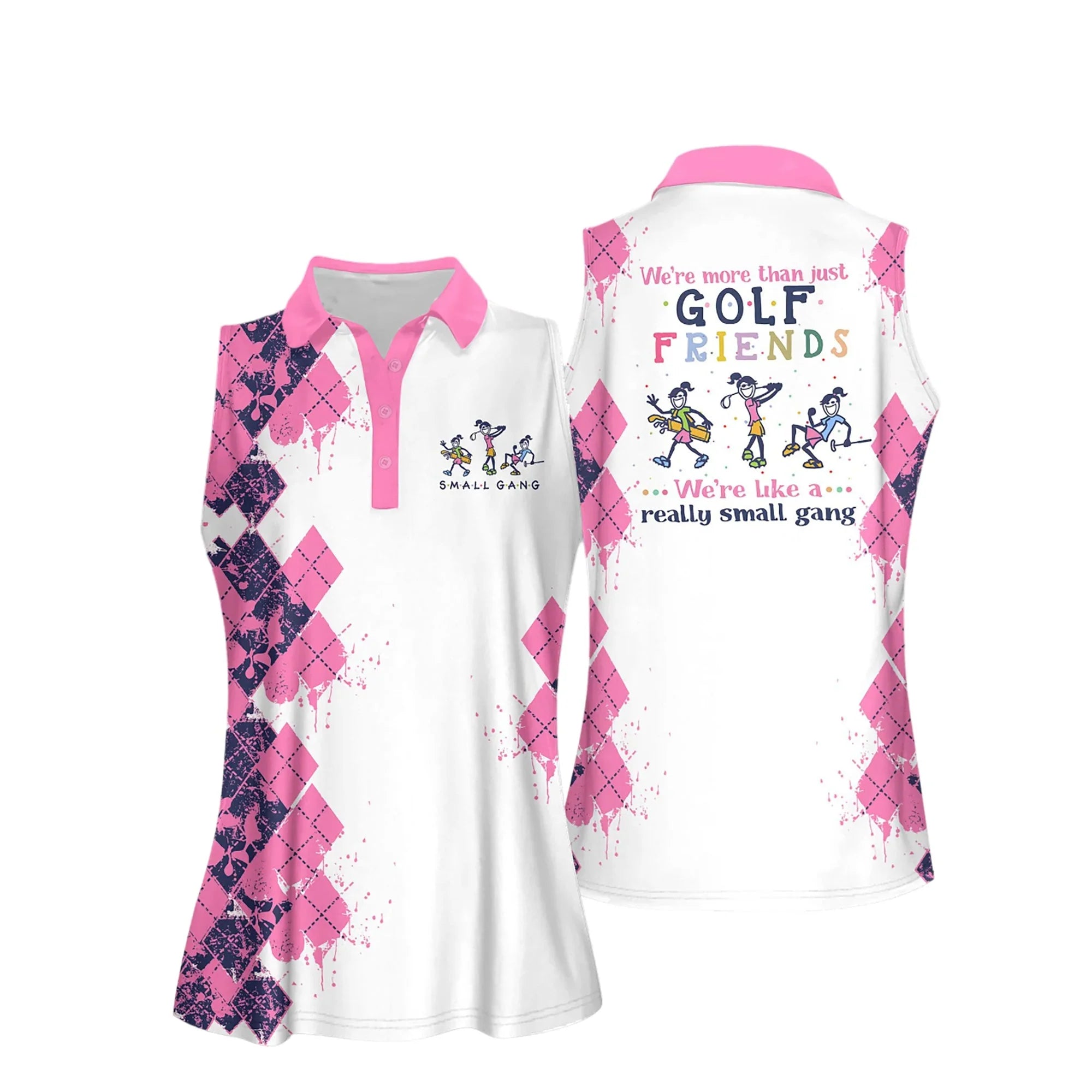 Small Gang Women Short Sleeve Polo Shirt Sleeveless Golf Polo Shirt/ Women’s Jersey Polo Shirt