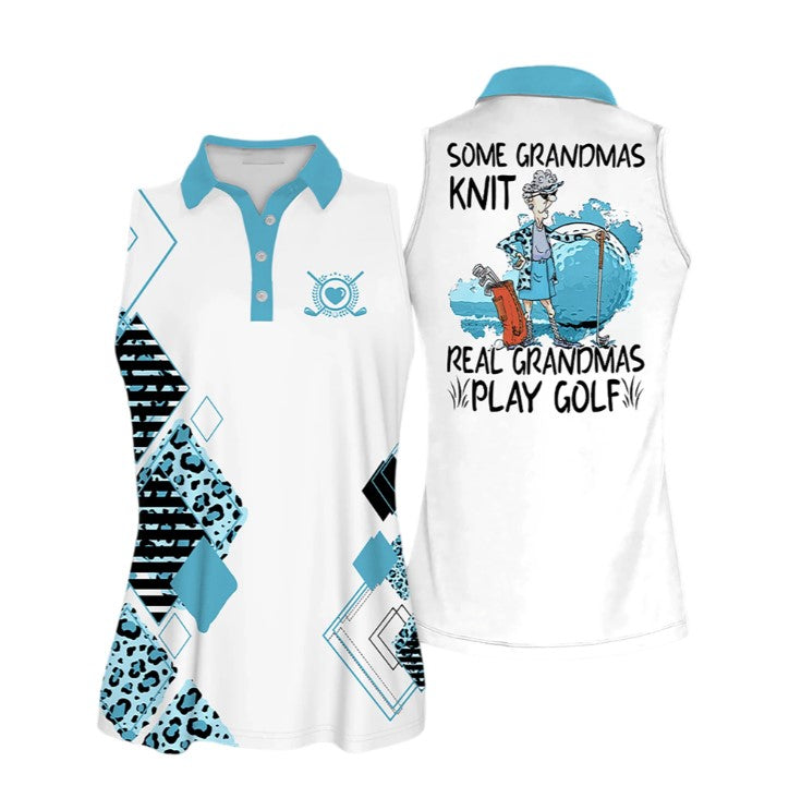 Some Grandmas Knit Real Grandmas Short Sleeve Golf Polo Shirt