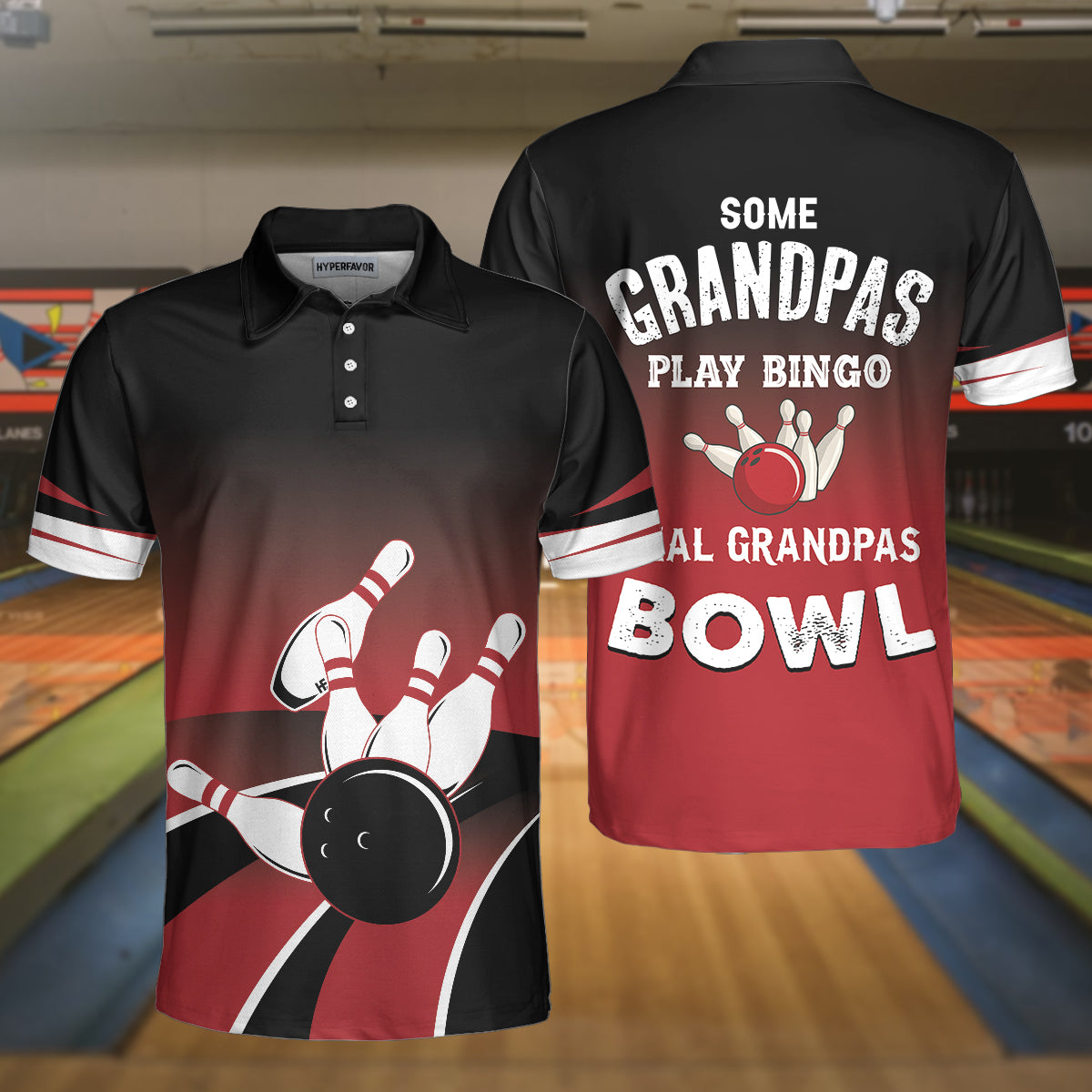 Some Grandpas Play Bingo Real Grandpas Bowl Bowling Polo Shirt/ Gift Idea For Bowling Fan Dad/ Bowling Shirt For Men Coolspod