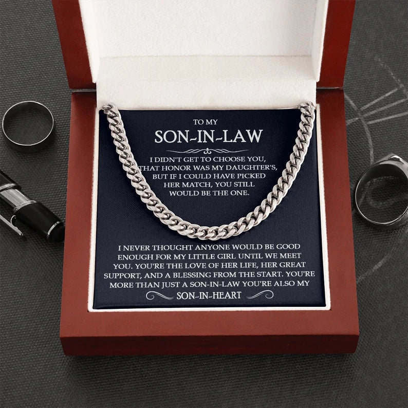 Son In Law Necklace/ Gift for Son In Law on Wedding Day/ Son In Law Gift/ Son In Law Gifts from Mother In Law