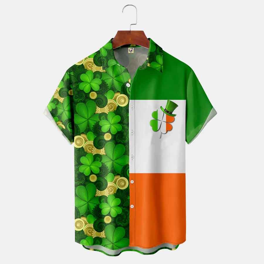 St. Patrick''s Day Shamrocks  hawaiian shirt