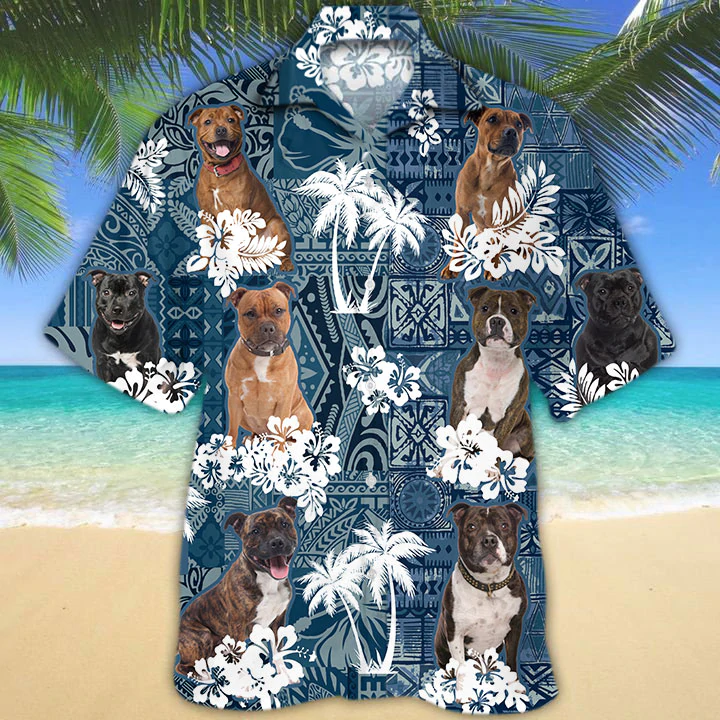 Staffordshire Bull Terrier Hawaiian Shirt
