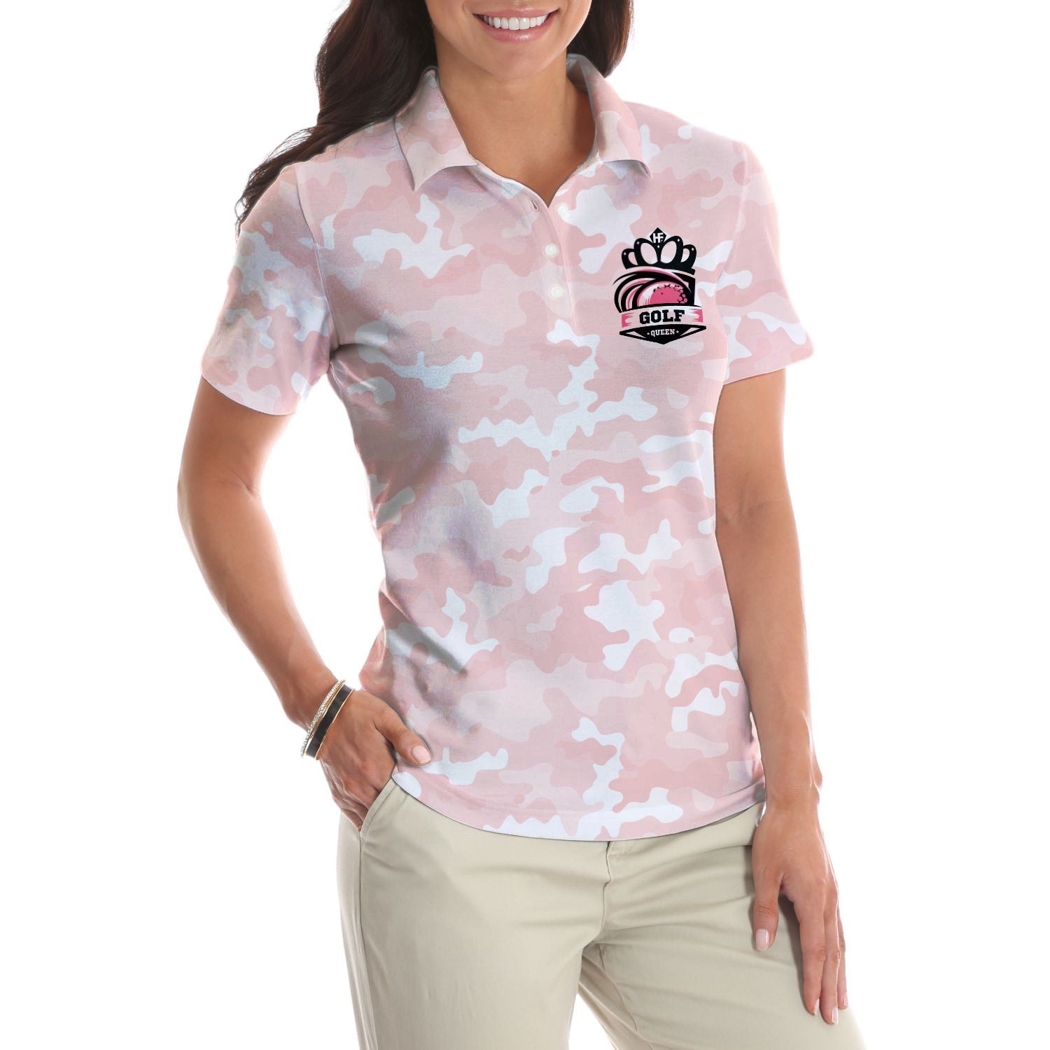 Stop Leering At My Putt Short Sleeve Women Polo Shirt Coolspod