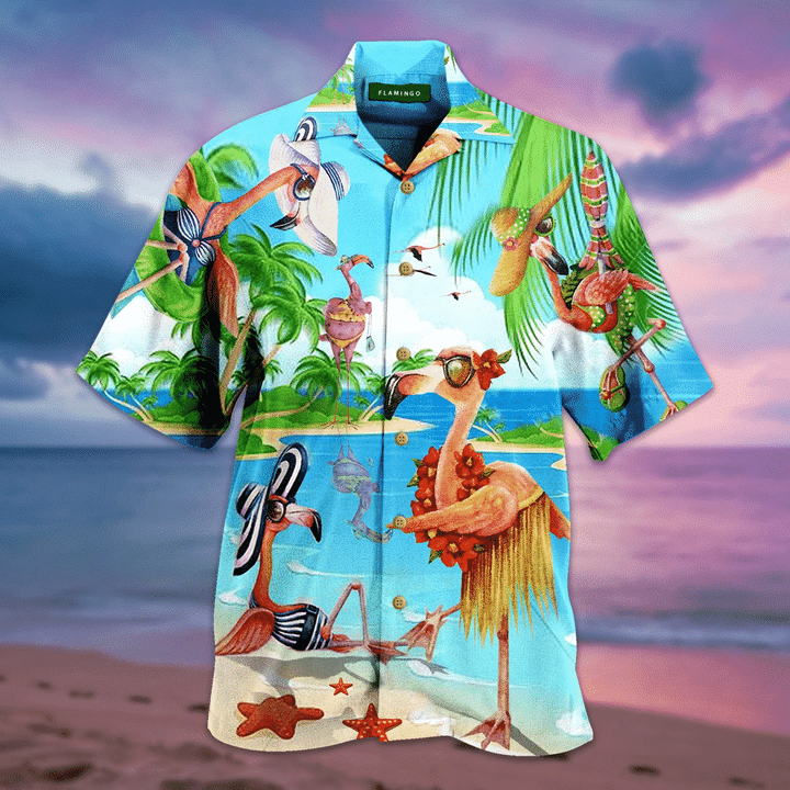 Flamingo Hawaiian Shirts/ Summer Flamingo Ornamental Hawaiian Shirt For Men women