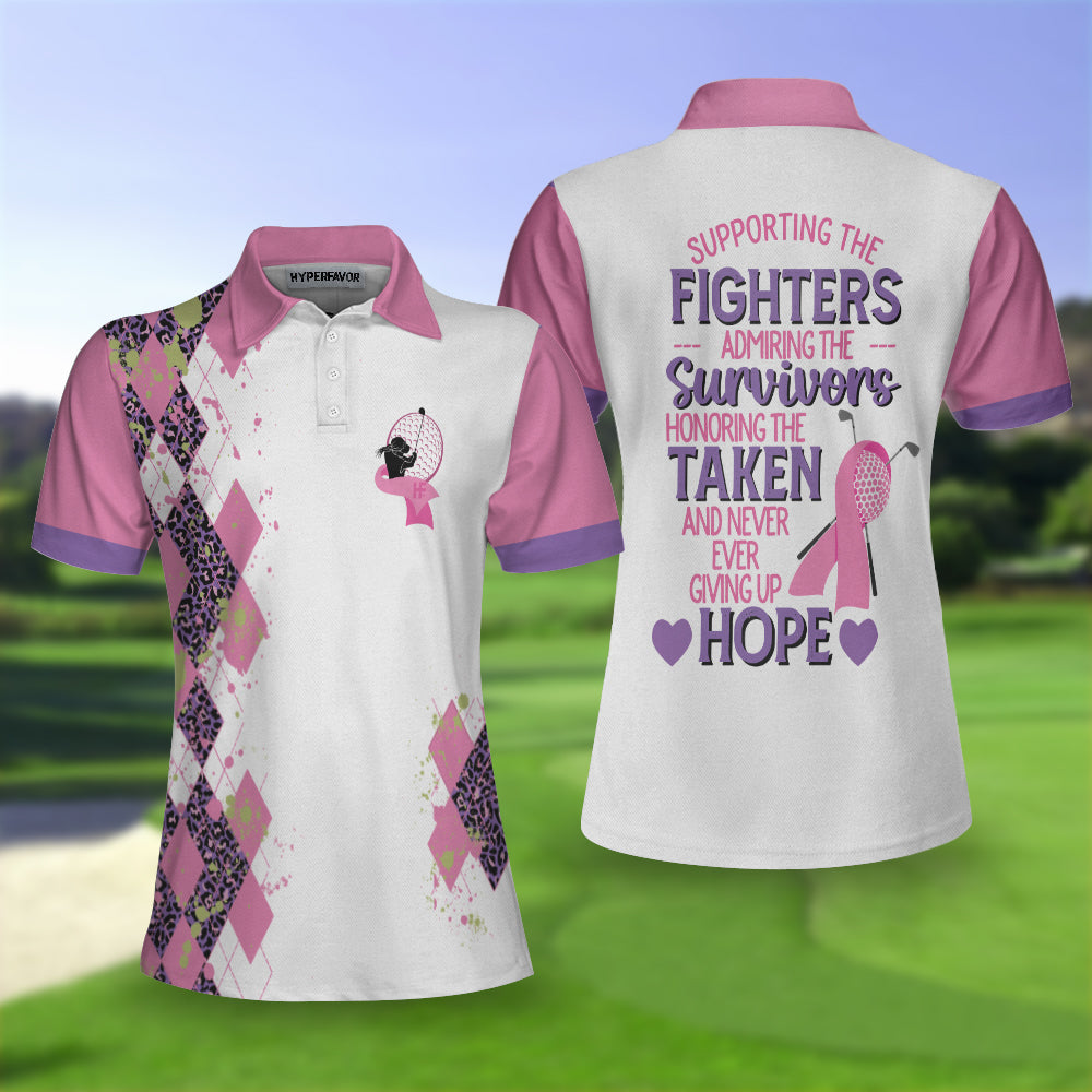 Supporting The Fighters Admiring The Survivors Short Sleeve Women Polo Shirt Coolspod