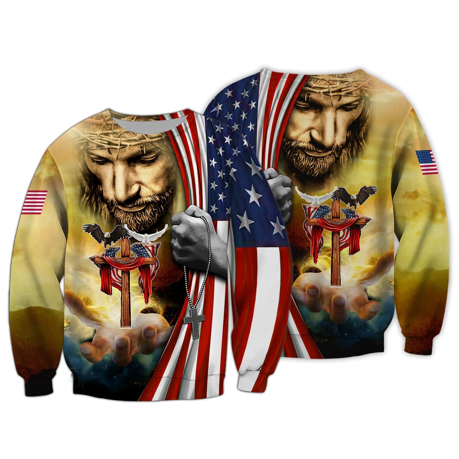 One Nation Under God/ 3D Full Print Hoodie T Shirt/ Independence Day 3D Hawaiian Shirts