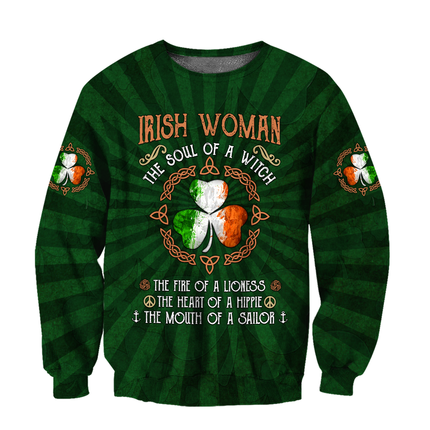 Irish Woman The Soul Of a Witch 3D Shirt/ Shamrock Ireland Flag Shirt/ Gif for Patrick